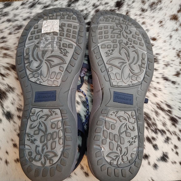 Skechers Blue & White Reggae Stretch Appeal Z-Gore Slingback Sandals Size 8 - Picture 9 of 9